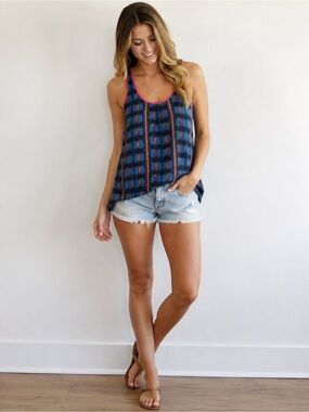American Eagle 2014 XL Tribal Print Racerback Tank Top Boho Festival